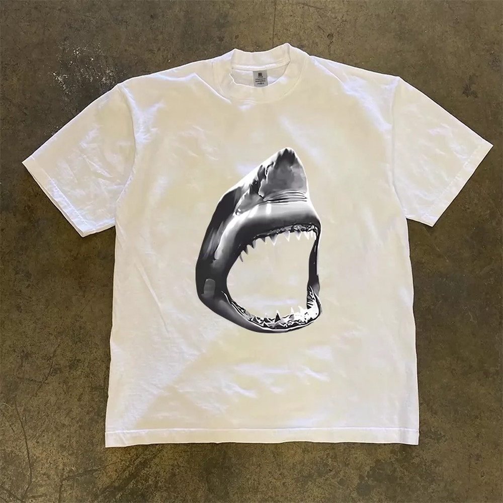 Women'S Fashion Graphic Tees - Great White Shark T-Shirt Men Women
