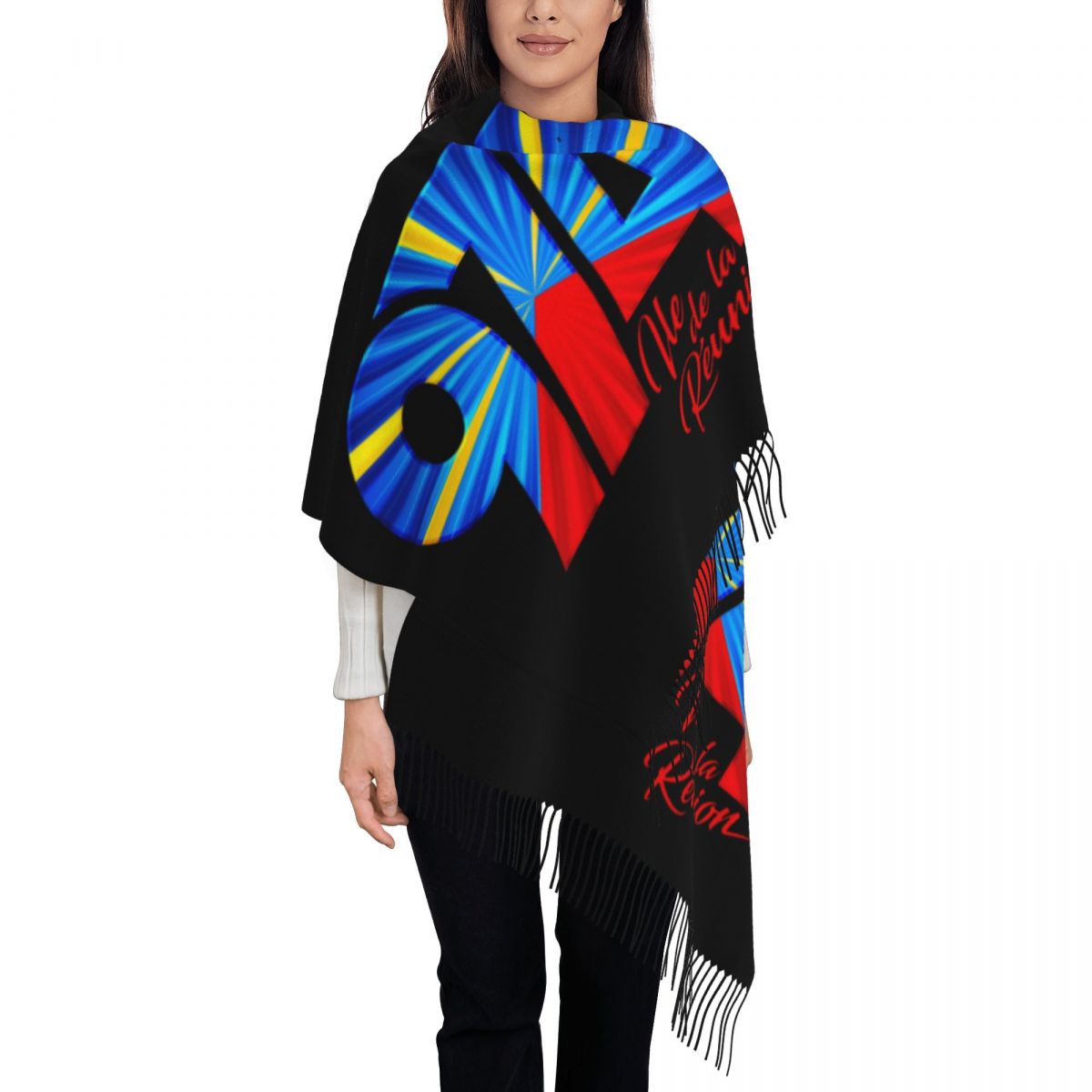 Women Fashion Logo - Custom 974 Reunion Island Logo Scarf