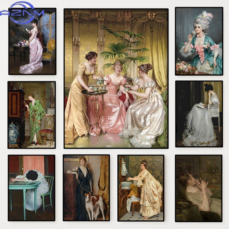 Women'S Fashion Victorian - The Renaissance Women Portrait Poster Vintage