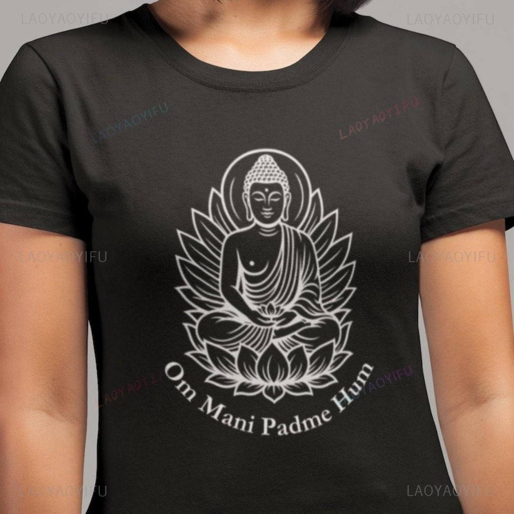 Women'S Fashion Graphic Tees - Buddha Lotus Meditation Graphic Tshirt Om