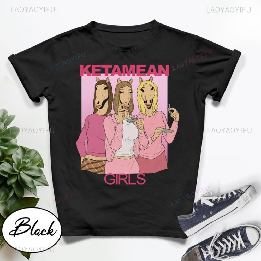 Women'S Fashion Graphic Tees - Ketamean Funny Horse Girl Graphic T-shirt