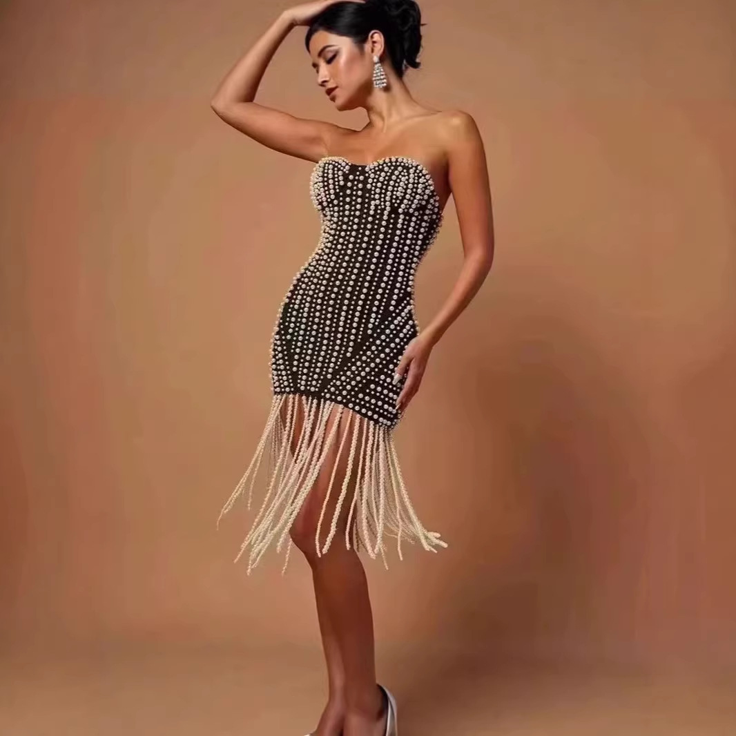 Women'S Fashion Dresses Images - Sexy Strapless Hip-Hugging Short Dress Mini