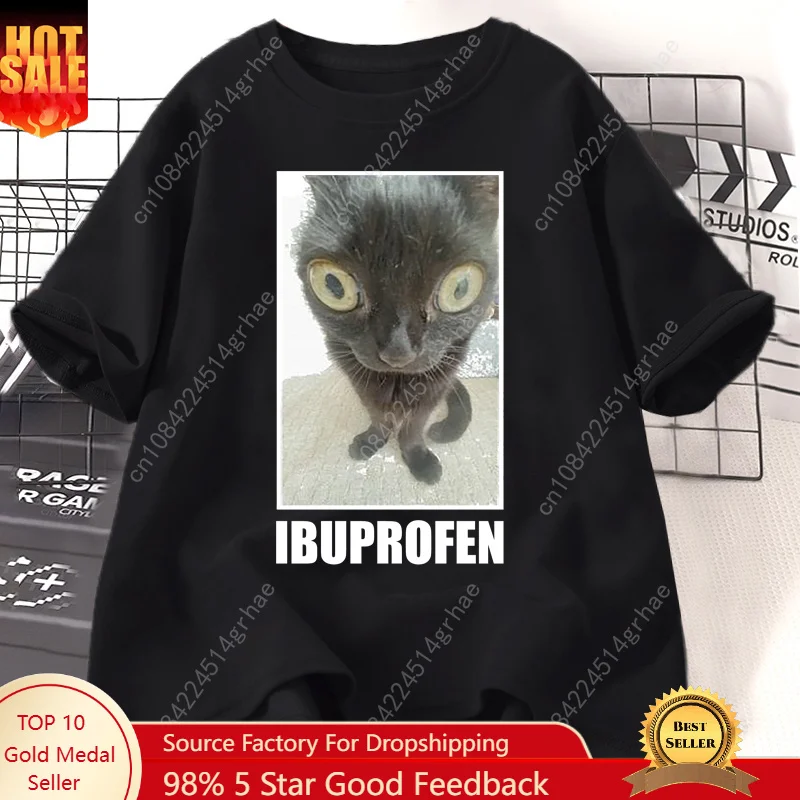 Women'S Fashion Graphic Tees - Funny Cat Ibuprofen Graphic T Shirts
