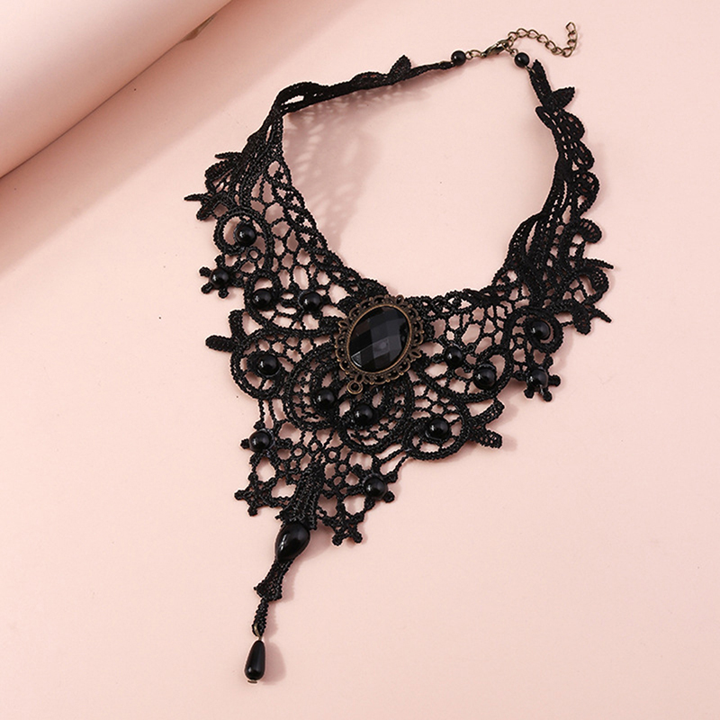 Women'S Fashion Victorian - Hot Sale Women Black Lace Beads