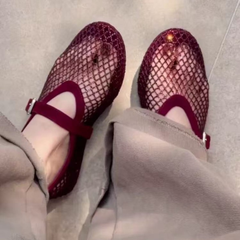 Women Fashion Nova - Hollow Rhinestone Baotou Sandals Women 2026