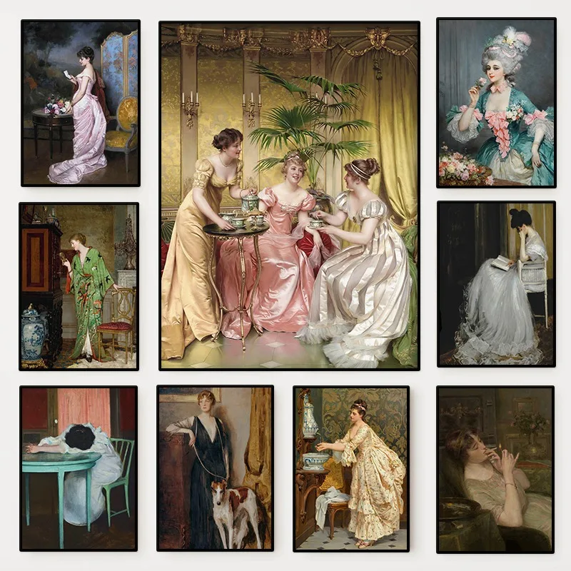Women'S Fashion Victorian - The Renaissance Women Portrait Poster Vintage