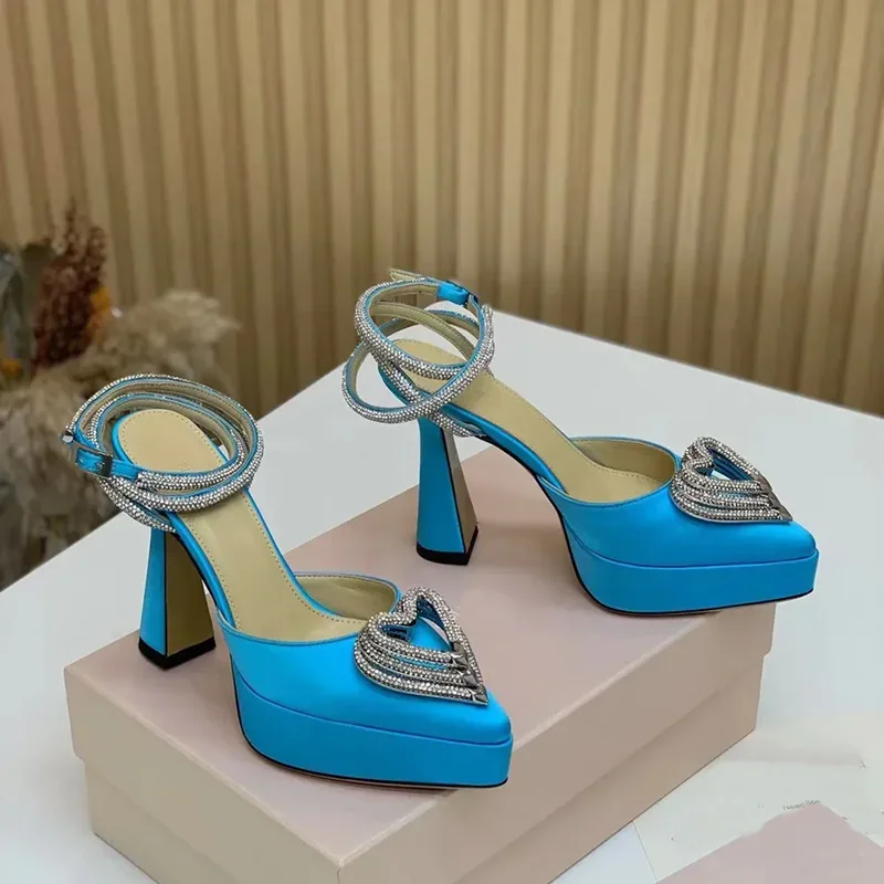 Women Fashion Nova - Platform Crystal Love Decoration Sandals Sexy