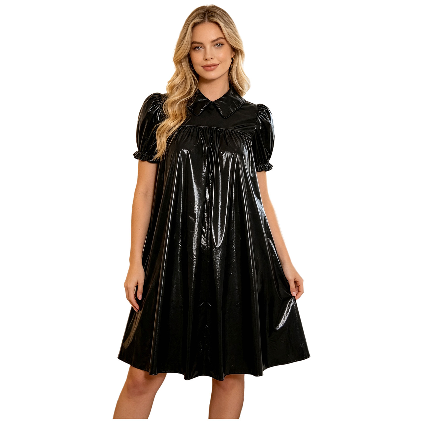 Women Shiny PVC Babydoll Dress - đánh giá và giá Women'S Fashion Victorian