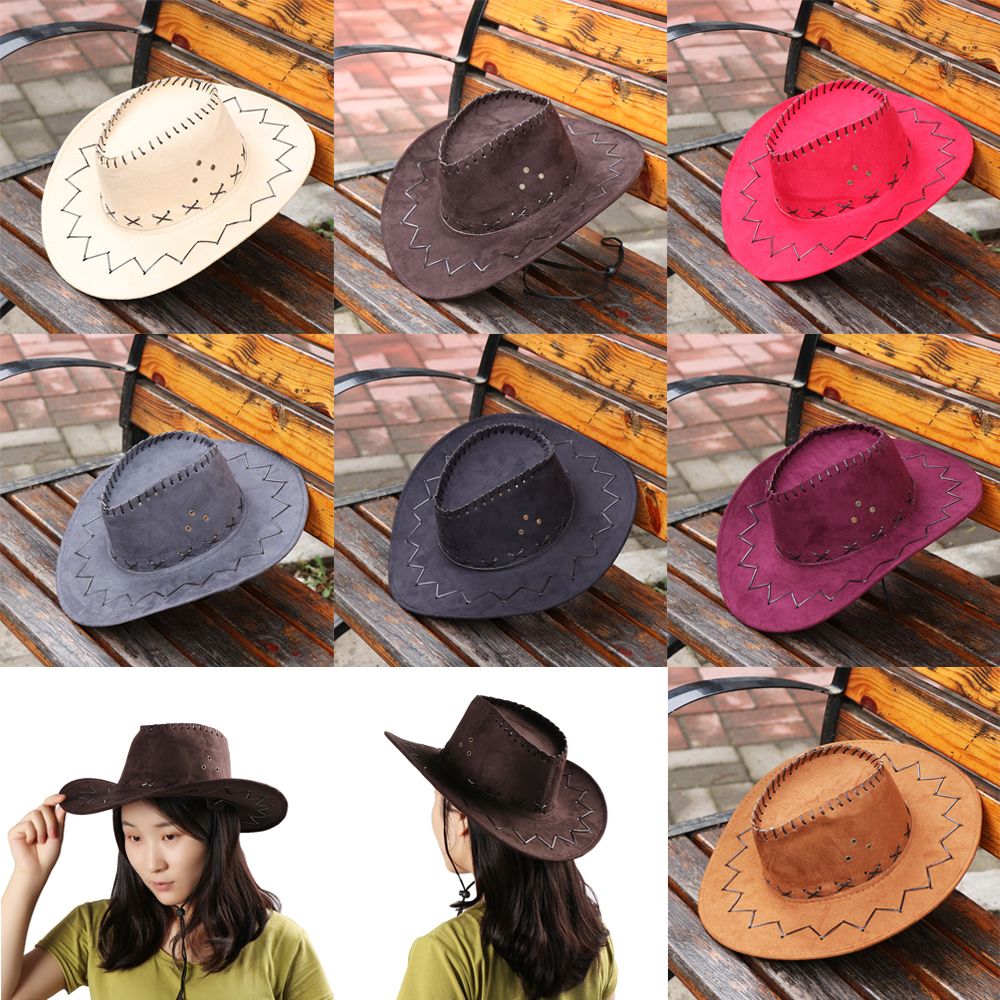 Unisex Cowboy Hat Suede Fashio - đánh giá và giá Women'S Fashion Wild West