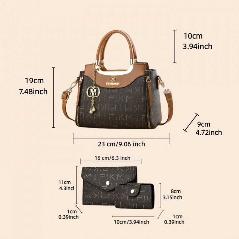 3-piece set of light luxury hi - đánh giá và giá Women Fashion Handbags