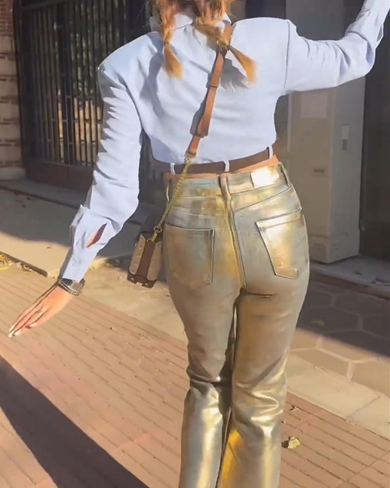 High Waist Gilded Coated Loose - đánh giá và giá Women'S Fashion Gilded Age