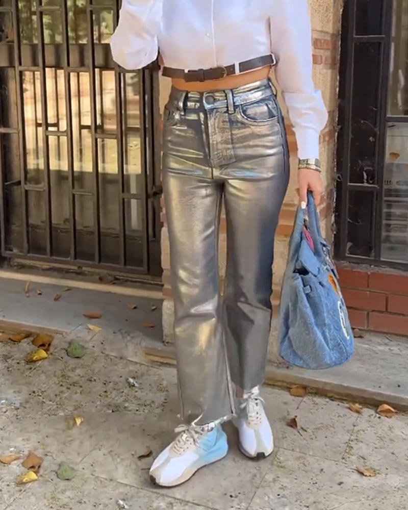 High Waist Gilded Coated Loose - đánh giá và giá Women'S Fashion Gilded Age