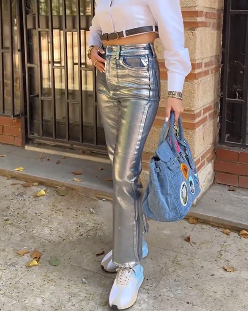 High Waist Gilded Coated Loose - đánh giá và giá Women'S Fashion Gilded Age