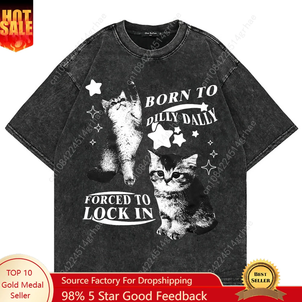 100% Cotton Vintage Washed Y2k - đánh giá và giá Women'S Fashion Graphic Tees