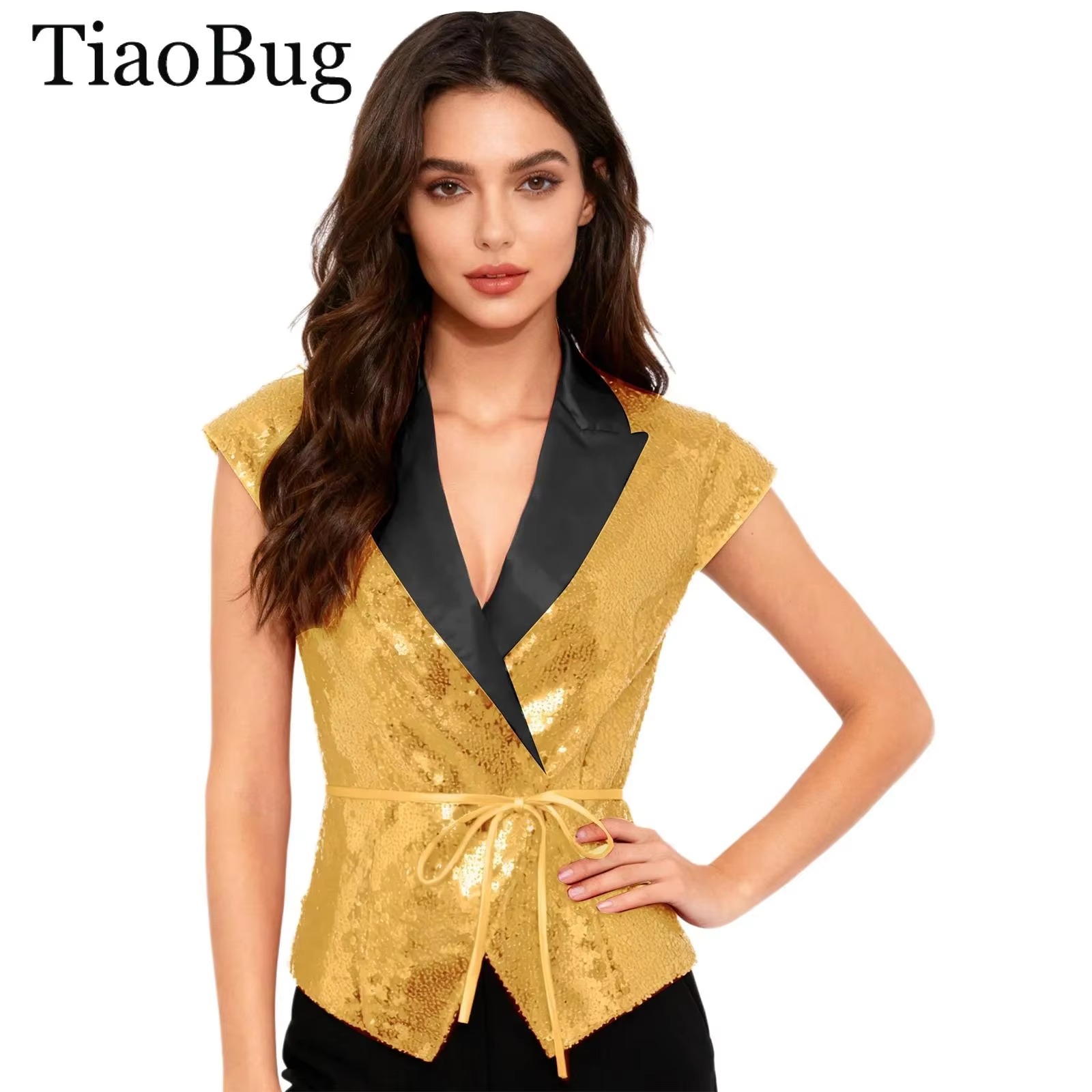 Women Sequin Vest V-neck Label - đánh giá và giá Women'S Fashion Labels