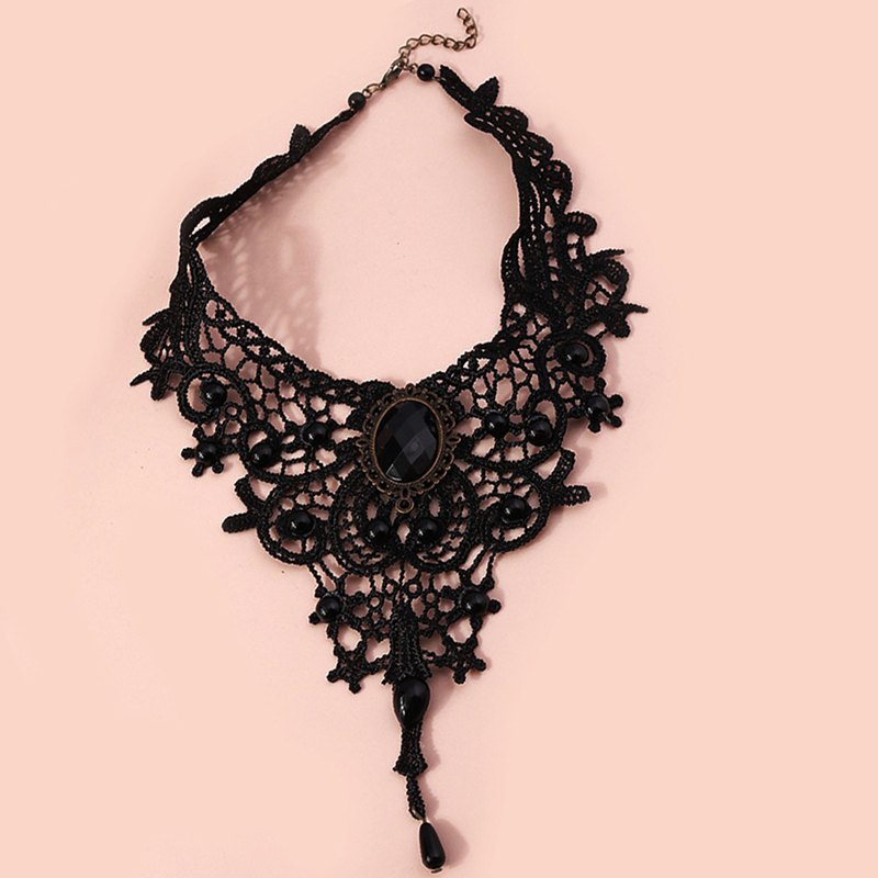 Hot Sale Women Black Lace Bead - đánh giá và giá Women'S Fashion Victorian