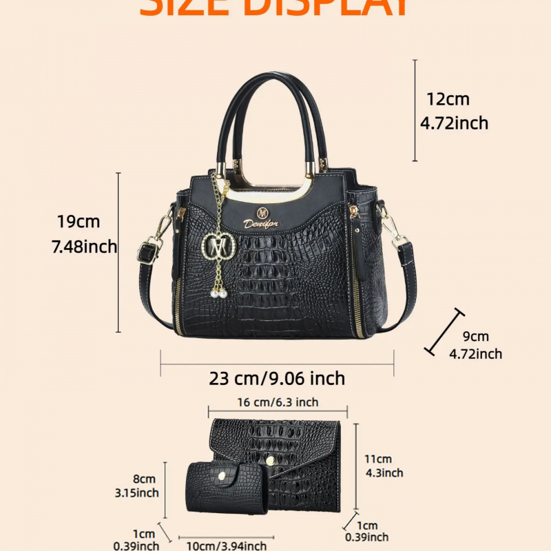 Women's Crocodile Texture Hand - đánh giá và giá Women Fashion Handbags
