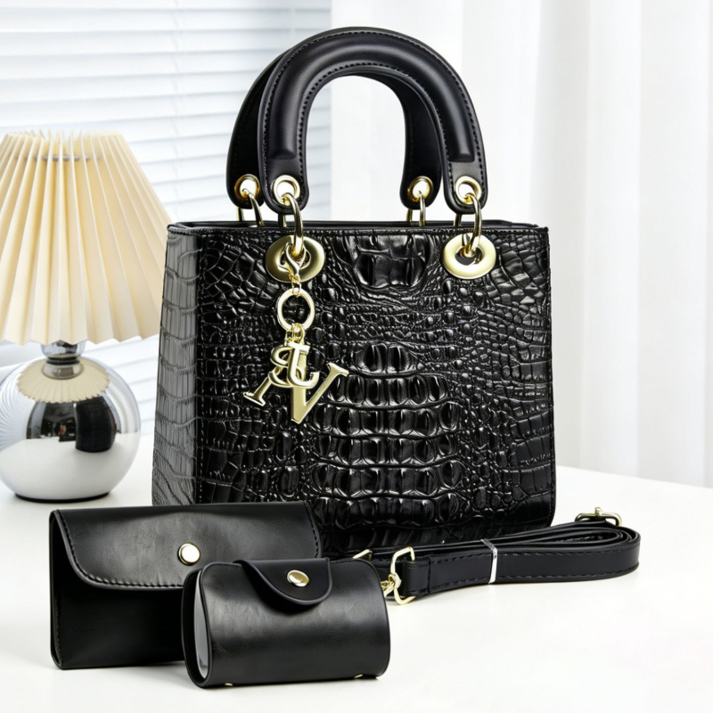 3-piece women's handbag set, s - đánh giá và giá Women Fashion Handbags