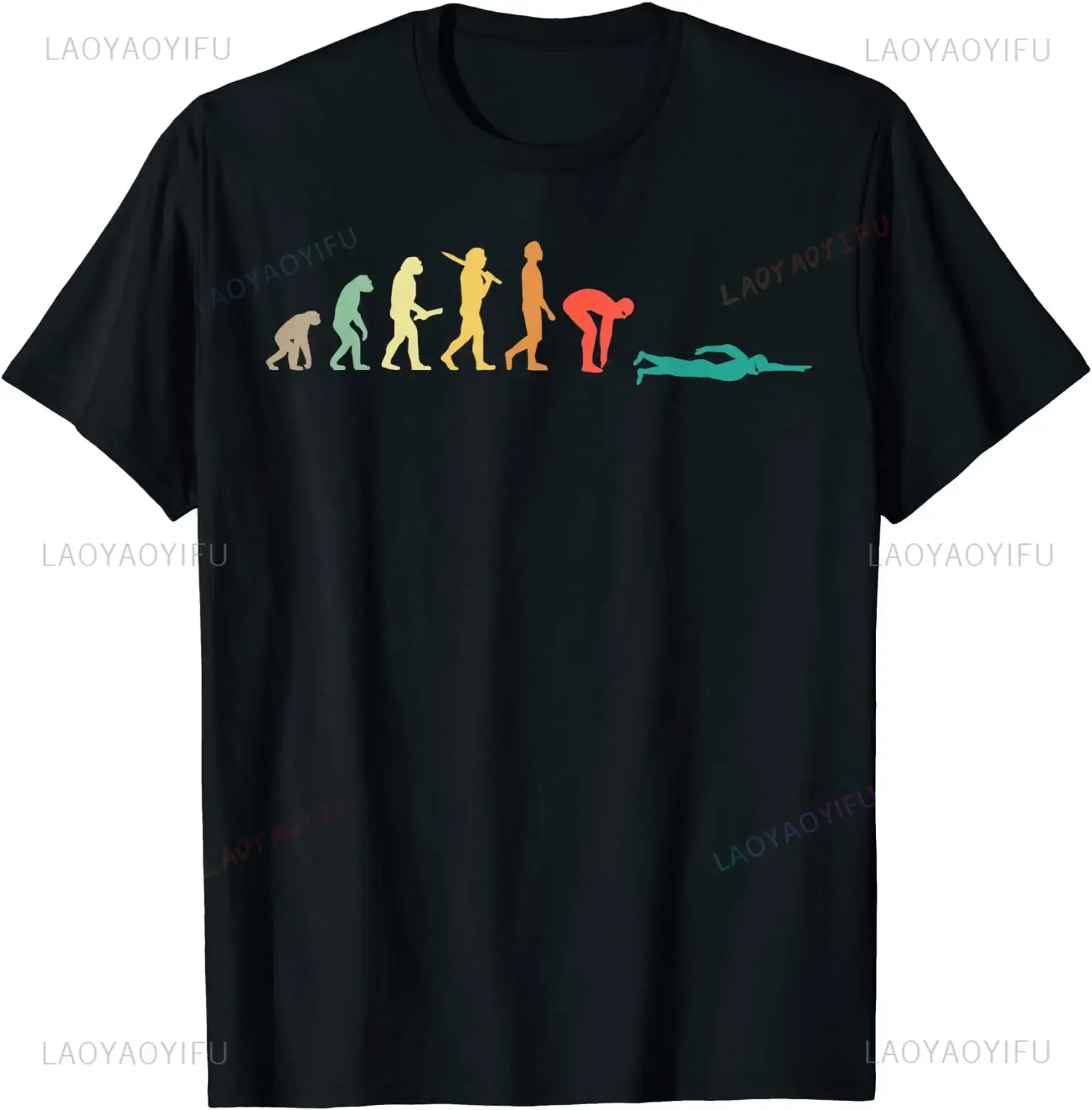 Retro Graphic Swimming Evoluti - đánh giá và giá Women'S Fashion Graphic Tees