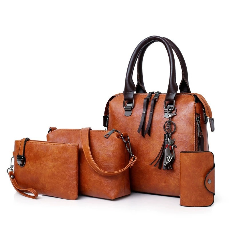 4Pcs Solid Color Bag Set With  - đánh giá và giá Women Fashion Handbags