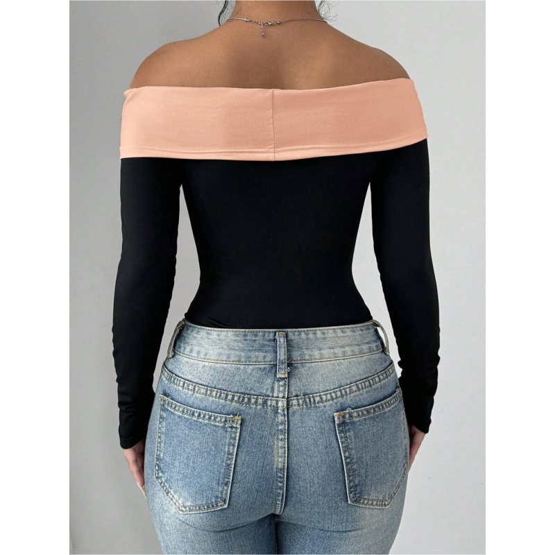 Bowknot Decor Off Shoulder Bod - đánh giá và giá Women Fashion Style